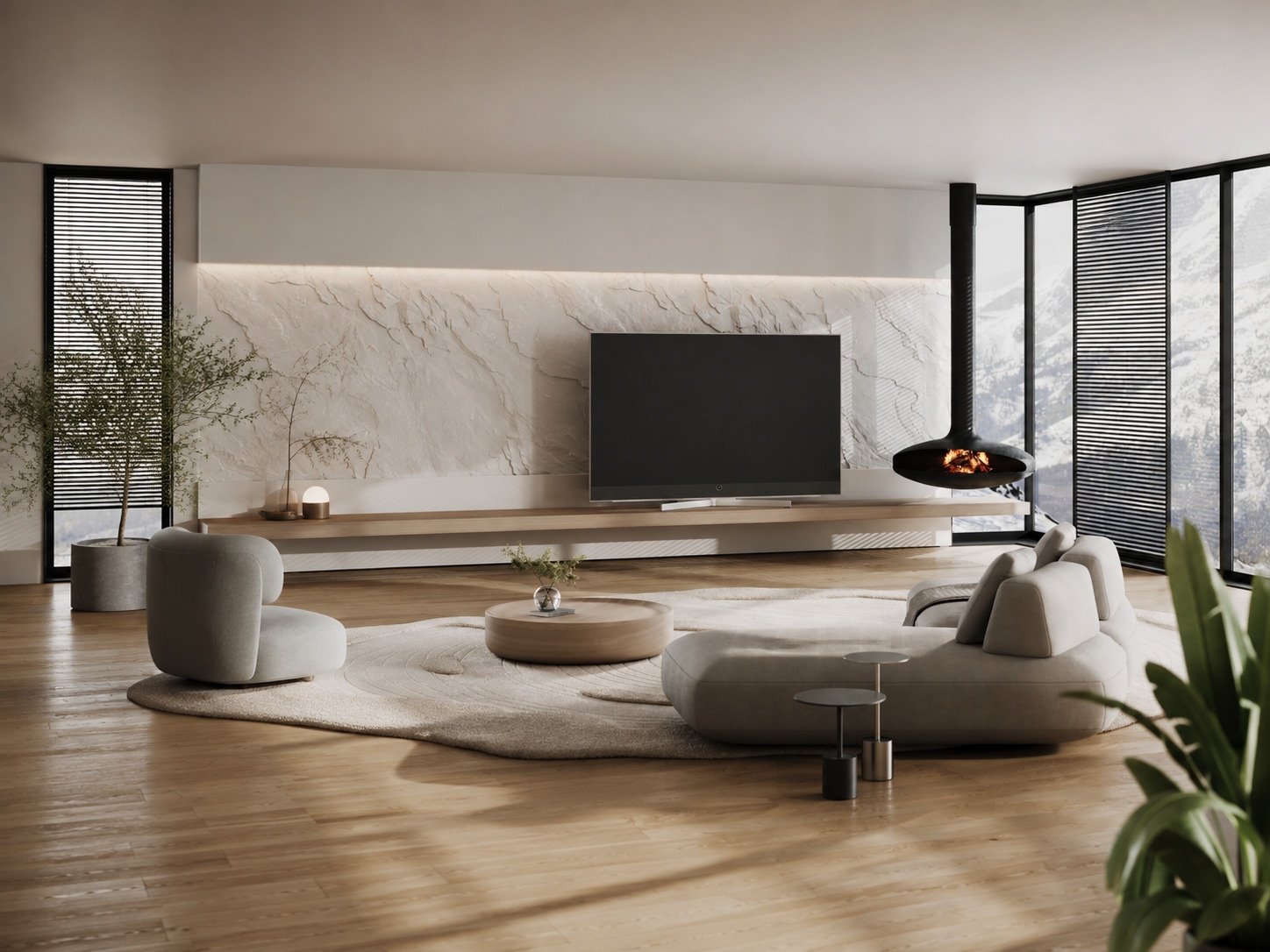 Loewe luxury television installation in a design-forward interior
