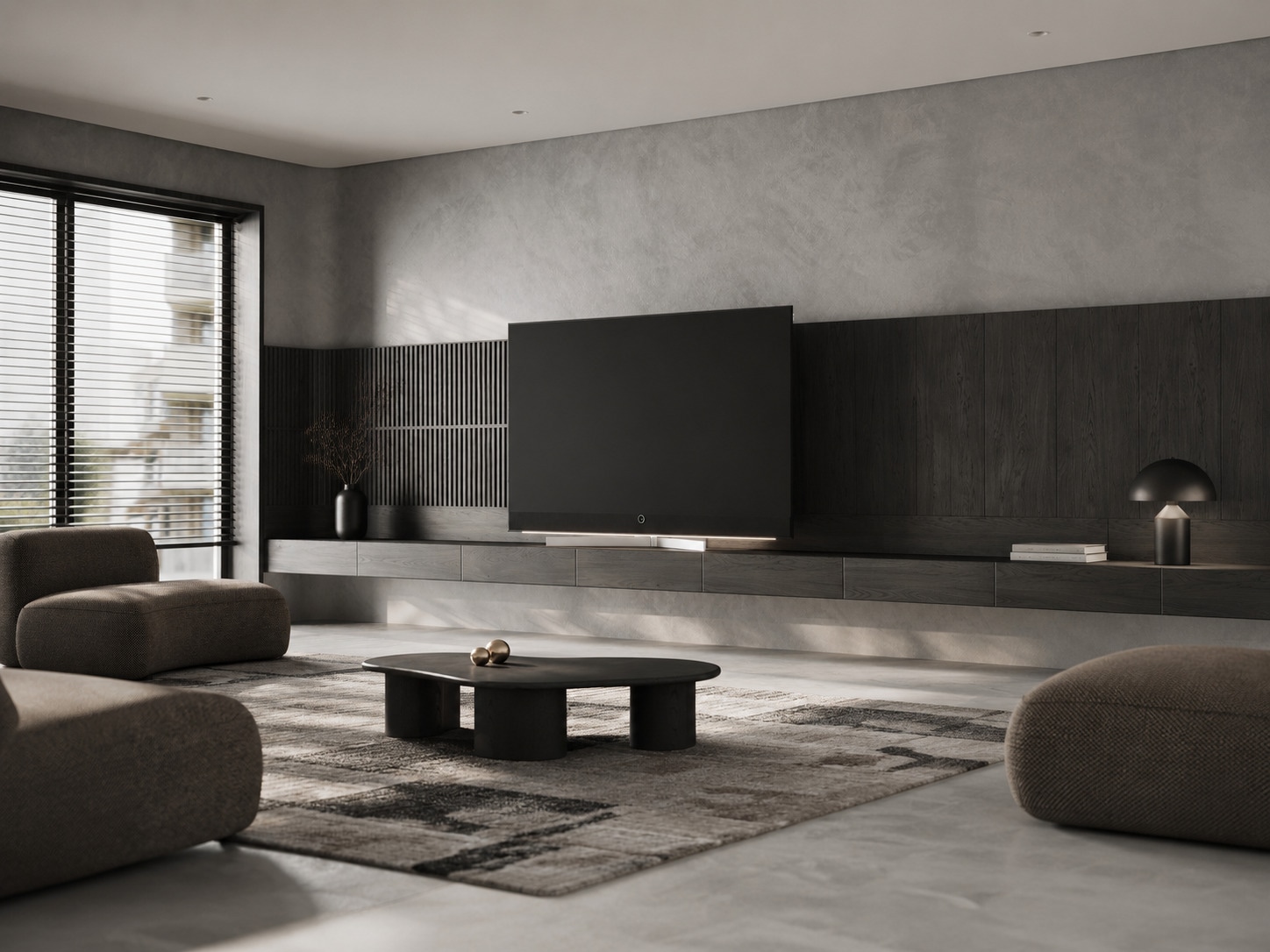 Loewe premium television and audio system in a luxury living space