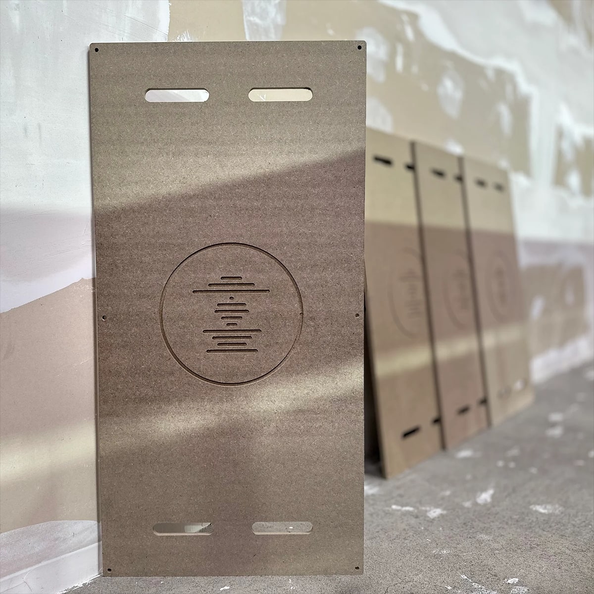 Cerasonar construction placeholders used to reserve invisible speaker positions before walls are finished