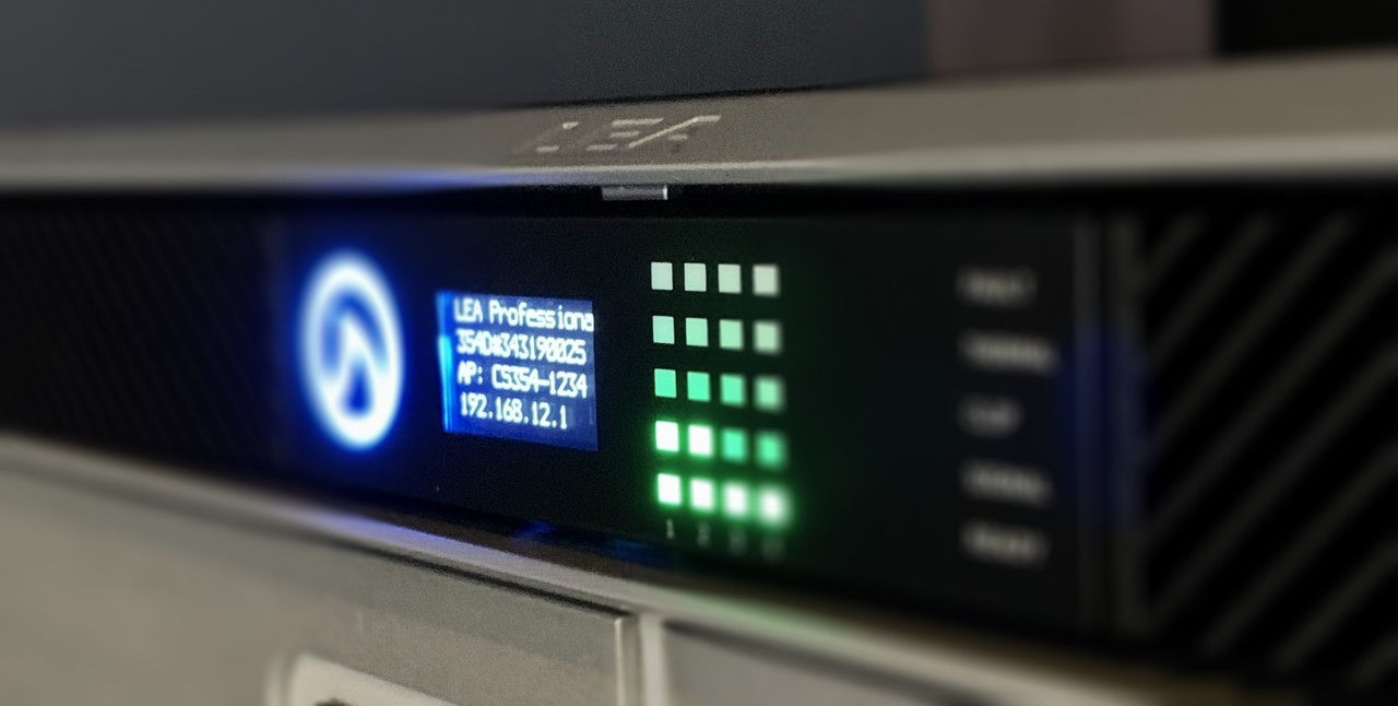 LEA Professional amplifier rack for installed audio