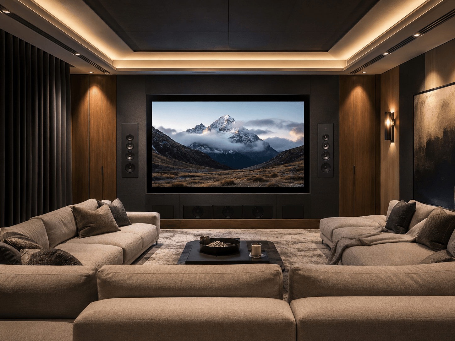 Phase Technology speaker installation in a media room