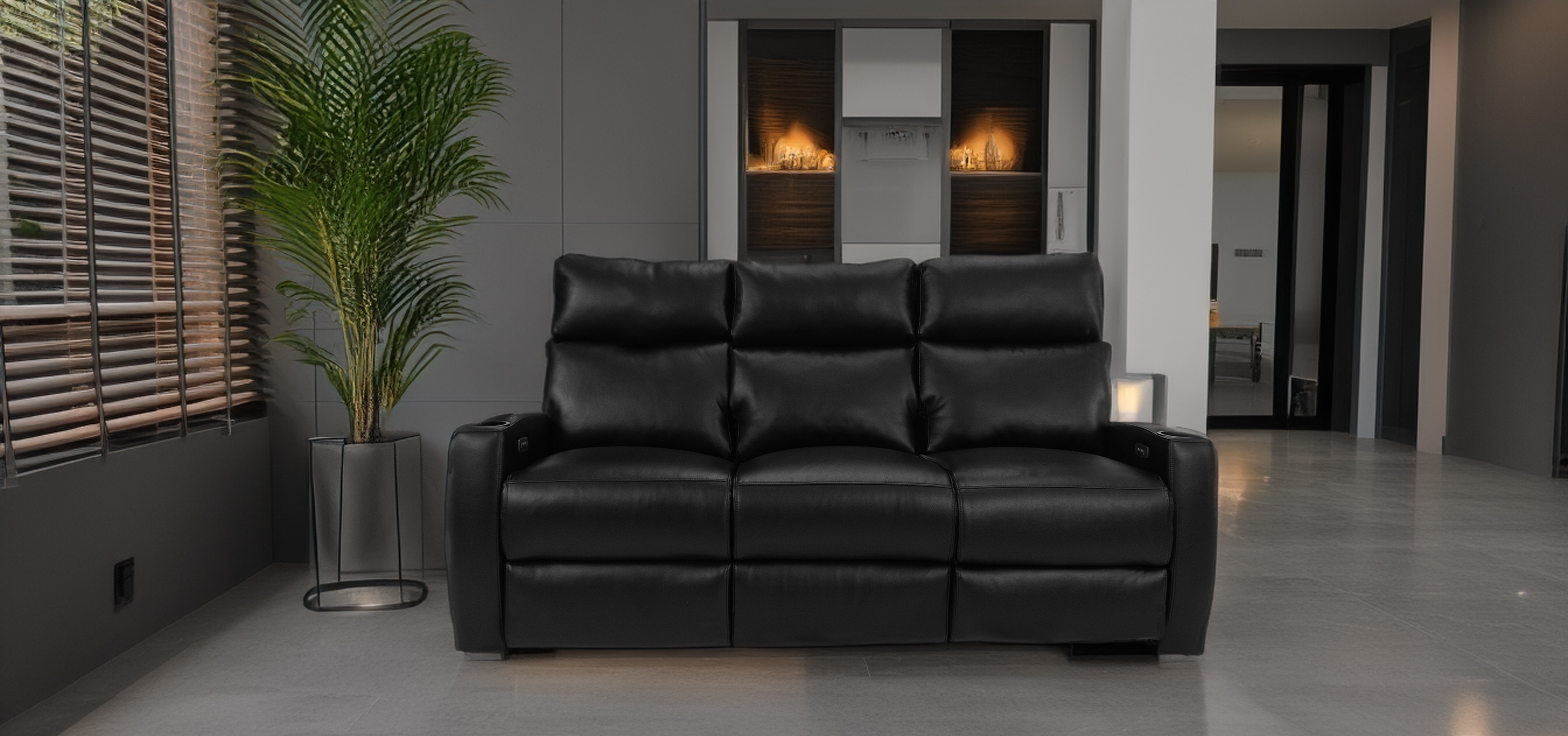 Home theater seating layout using RowOne chairs