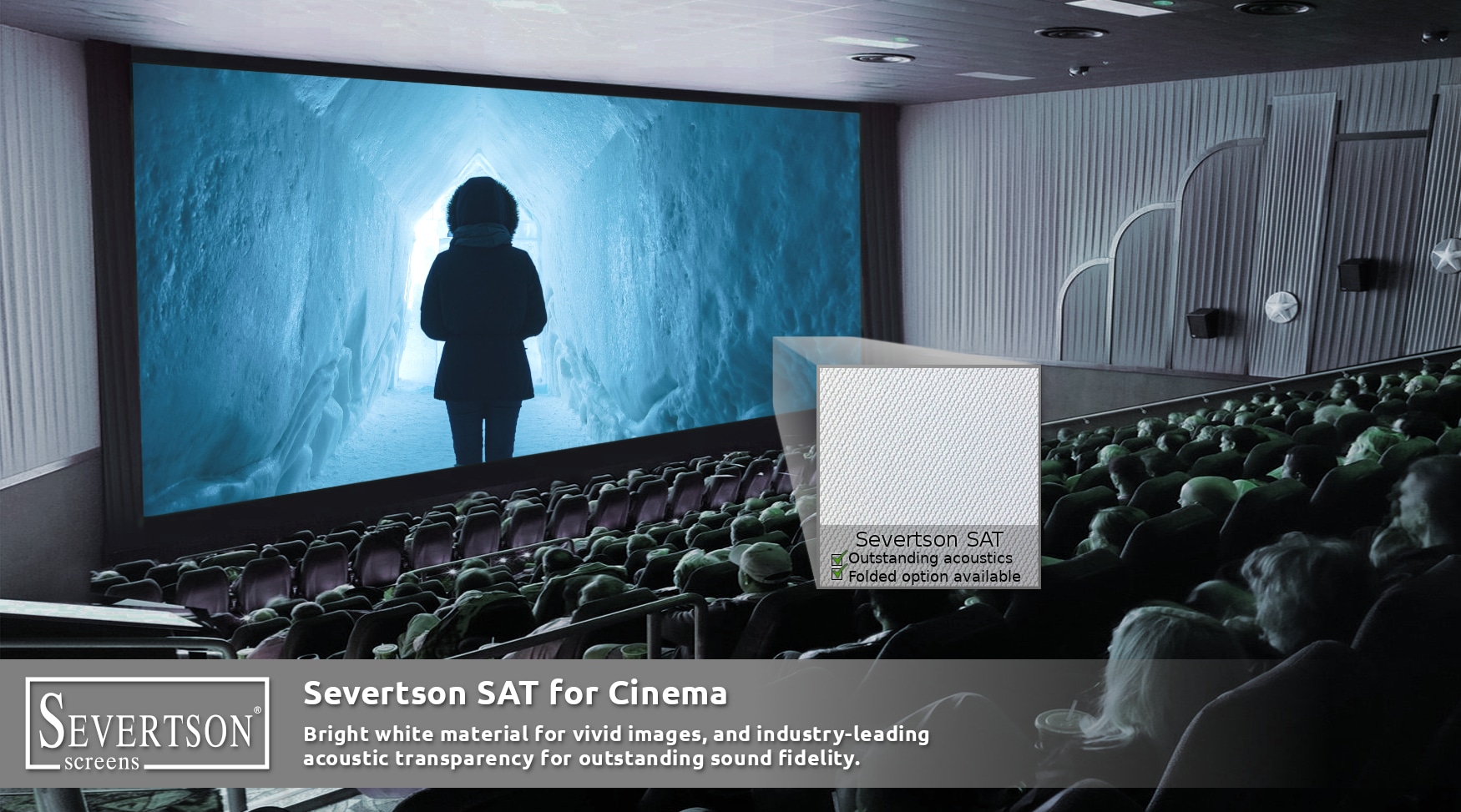 Severtson projection screen in a dedicated home theater